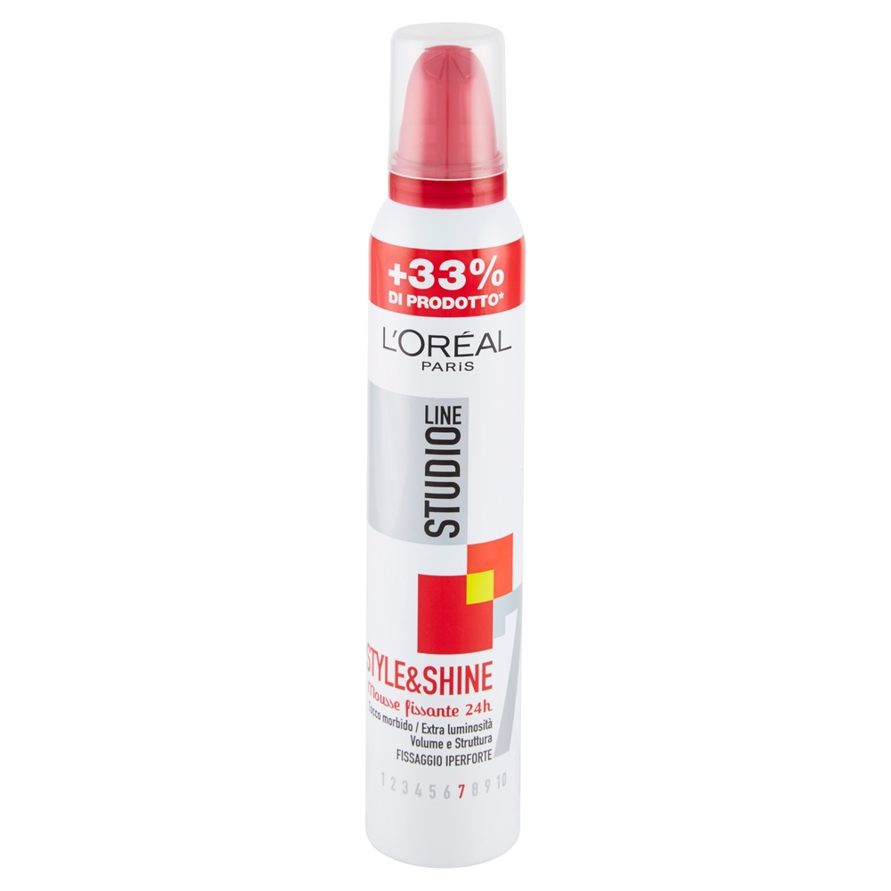 L'Oréal Paris Studio Line Style&shine, Mousse capelli iperforte, 200 ml